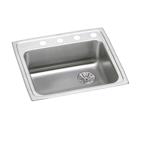 Lustertone Stainless Steel 22 X 19-1/2 X 6-1/2 Single Bowl Top Mount Ada Sink With Perfect Drain